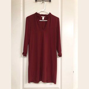 H&M Ruffle Collar 3/4 Sleeve Sheath Dress